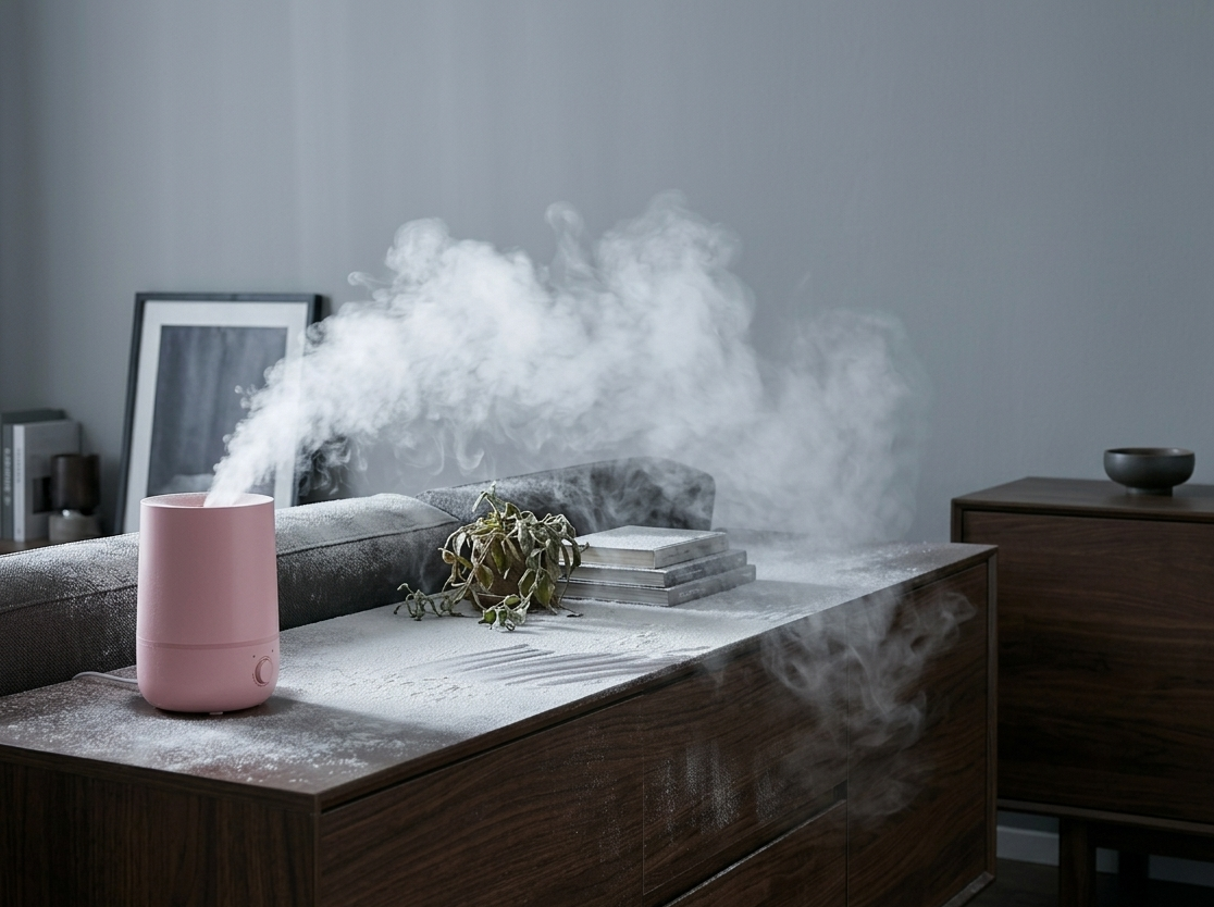 Hard-Water Humidifier Disaster: White Dust, Air Quality &amp; Your Lungs