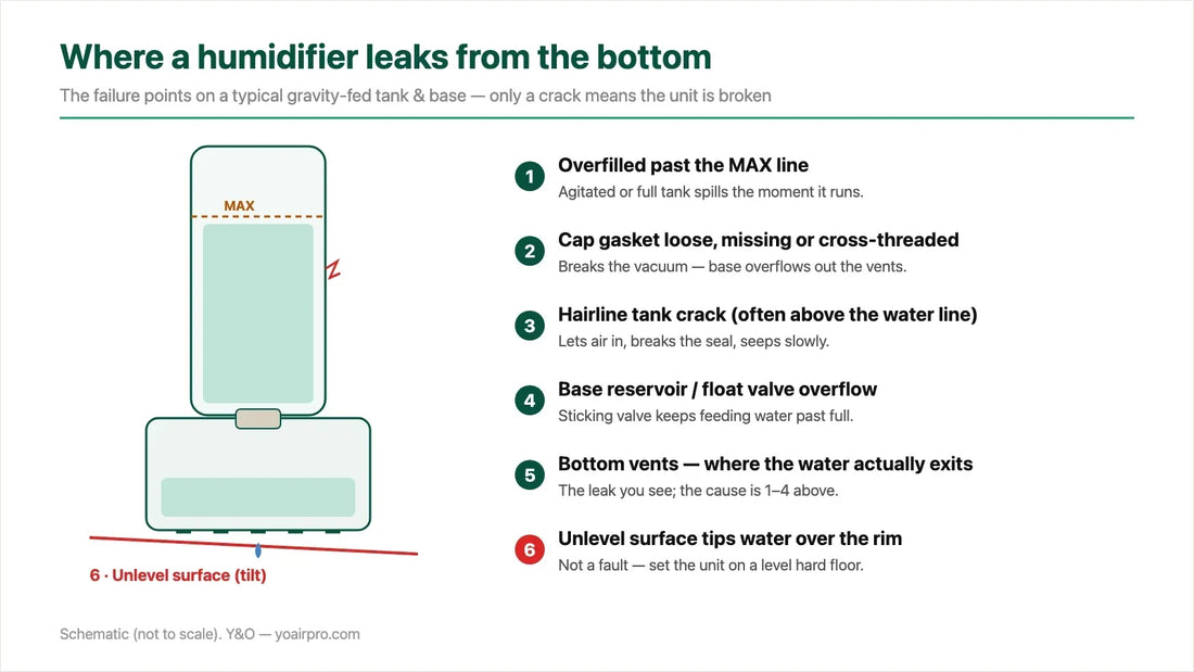 Why Your Humidifier Is Leaking From the Bottom — and Which Kind Doesn't (2026)