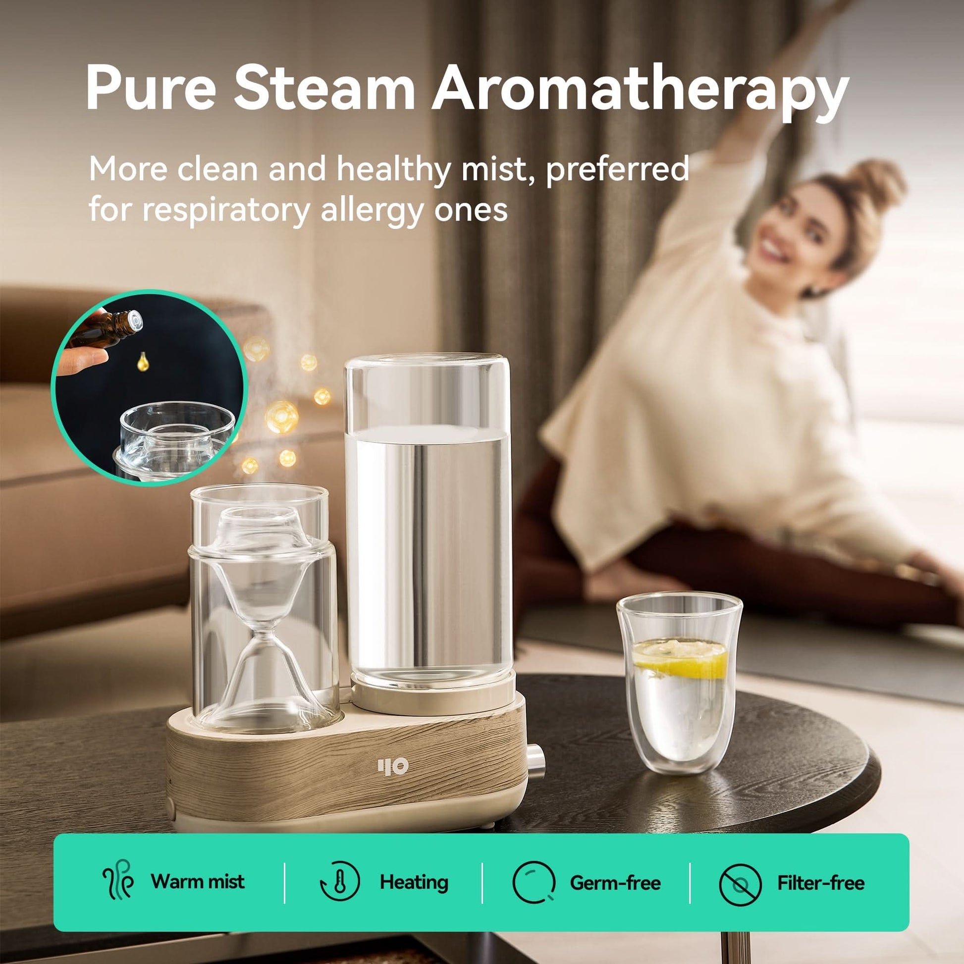 Y&O Steam Aroma - Glass Steam Essential Oil Diffuser - Y&O